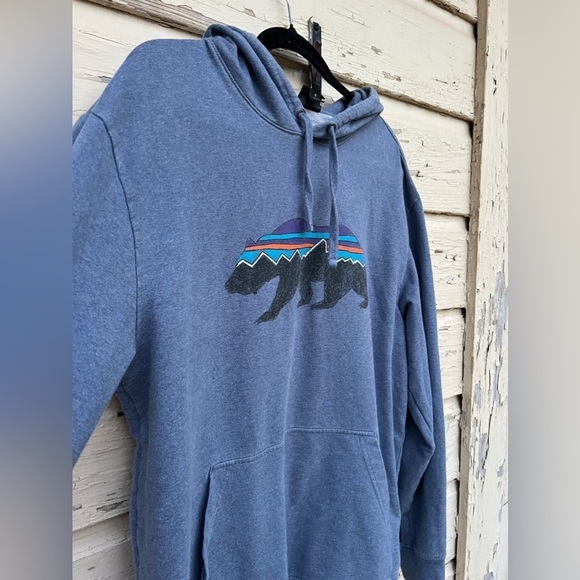 Patagonia Fitz Roy Bear Midweight Sweatshirt Pullover Organic Cotton Hoodie - Picture 2 of 7